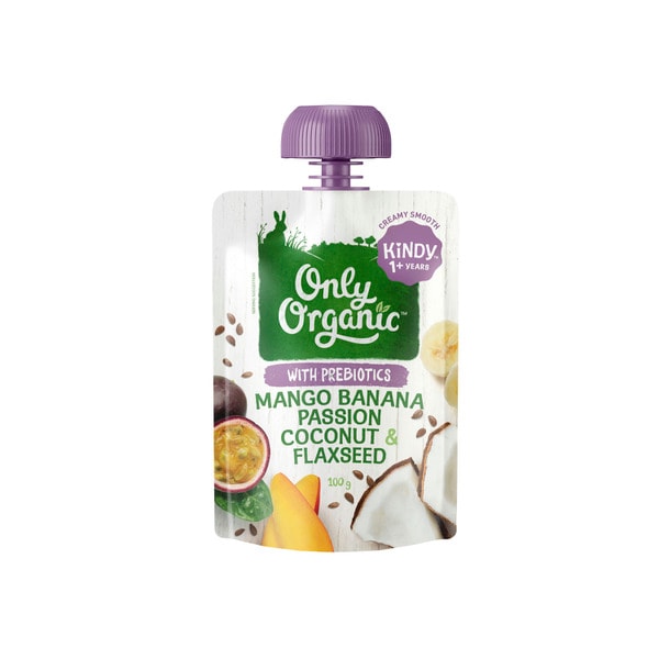Only Organic Mango Banana Passion Coconut Flexseed With Prebiotics 1-5 Years | 100g