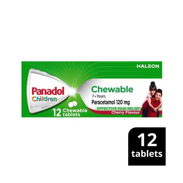 Panadol Children 3 Plus Years Chewable Tablet Pain Relief | 12 Pack