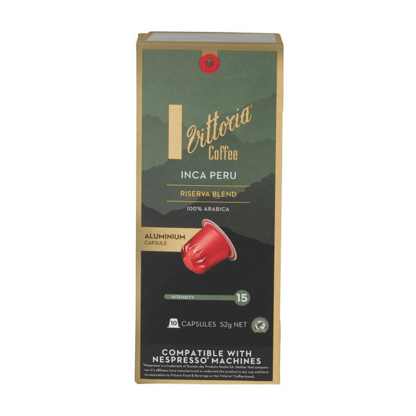 Vittoria Inca Peru Nespresso Compatible Coffee Capsules | 10 pack
