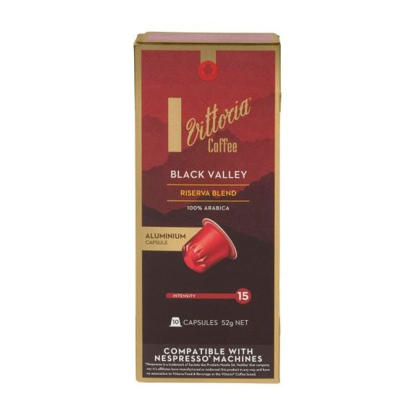 Vittoria Black Valley Nespresso Compatible Coffee Capsules | 10 pack