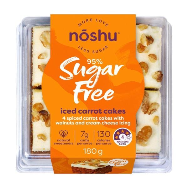 Noshu 95% Sugar Free Iced Carrot Cakes | 180g