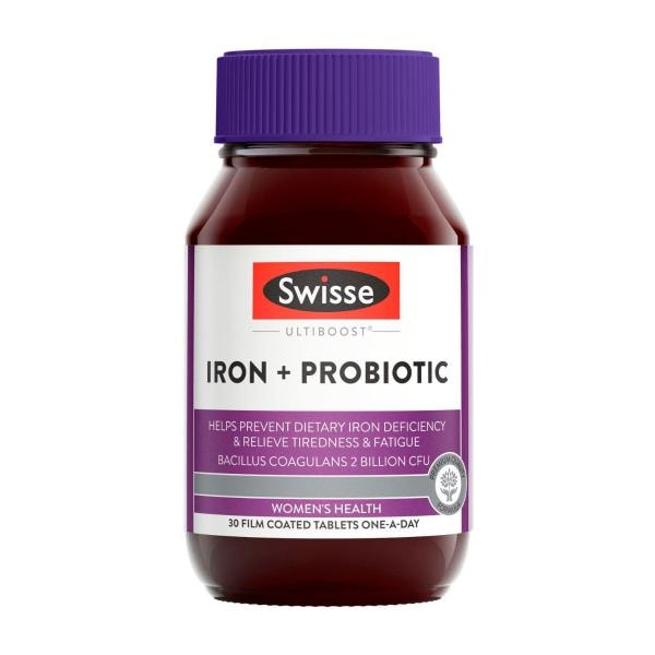 Swisse Ultiboost Iron + Probiotic For Women's Health | 30 pack