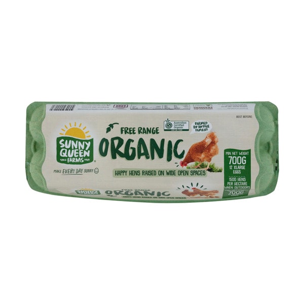 Sunny Queen Organic Eggs 12 pack | 700g