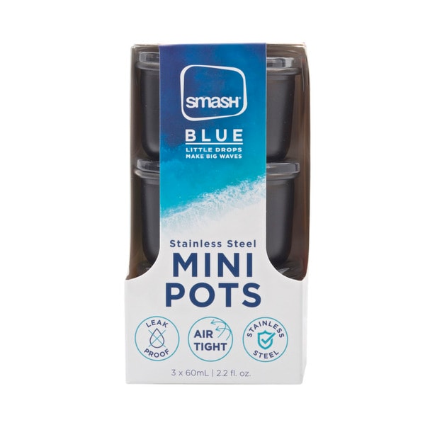 Smash Blue Stainless Steel Mini Pots | 3 pack
