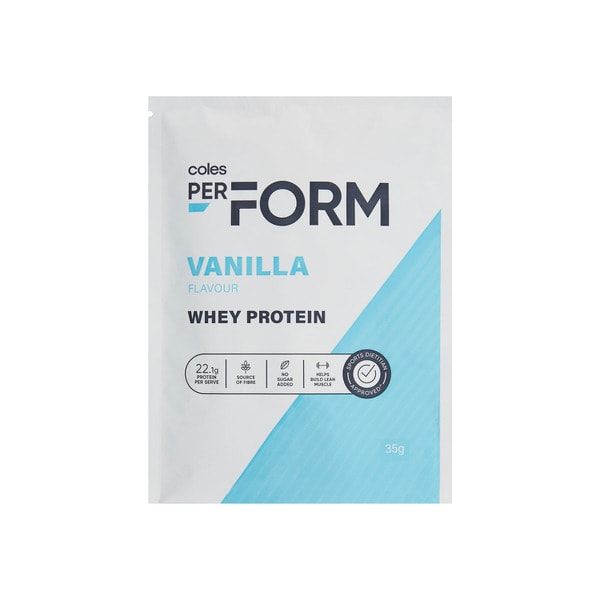 Coles Perform Vanilla Whey Protein Powder | 35g