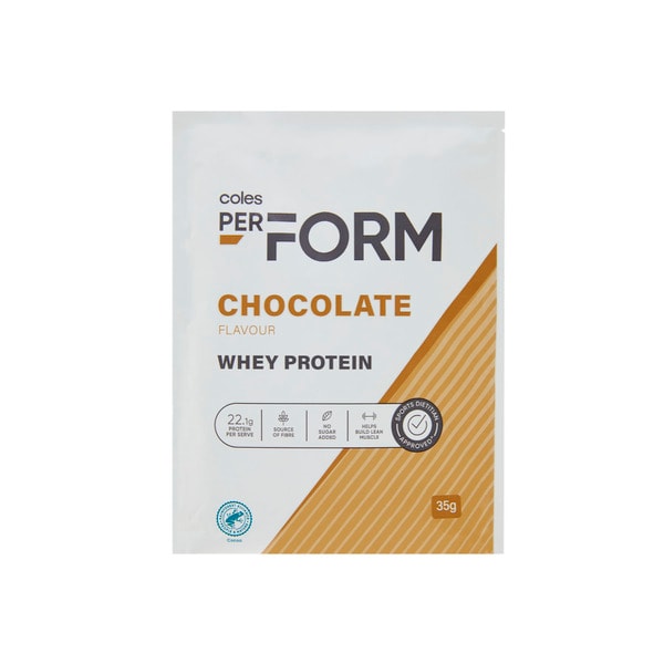 Coles Perform Chocolate Whey Protein Powder | 35g