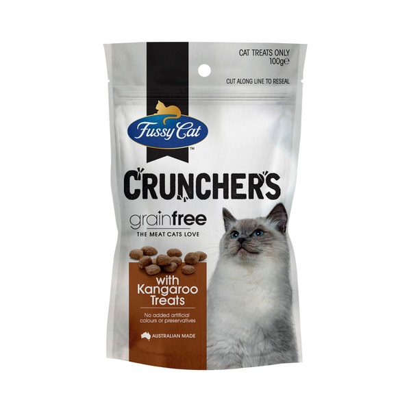 Fussy Cat Grain Free Crunchers Adult Cat Treats With Kangaroo | 100g