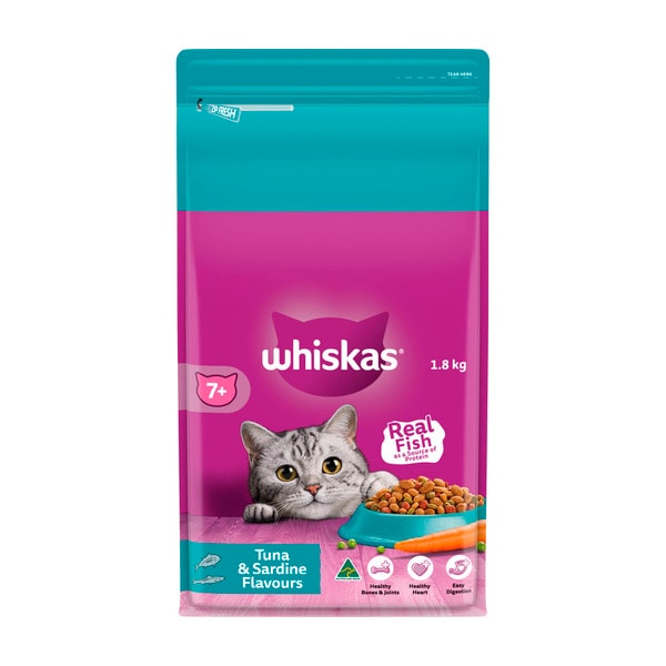 Whiskas Adult 7+ Dry Cat Food With Tuna & Sardine | 1.8kg