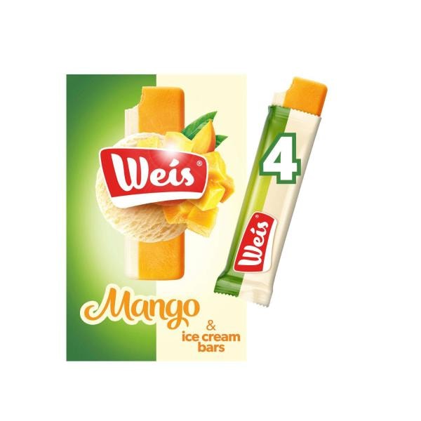 Weis Mango Ice Cream Bars 4 Pack | 280mL