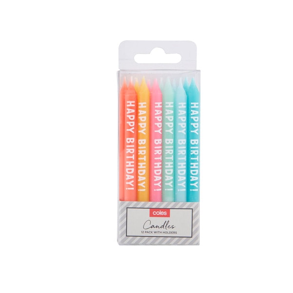 Coles Happy Birthday Candles | 12 pack