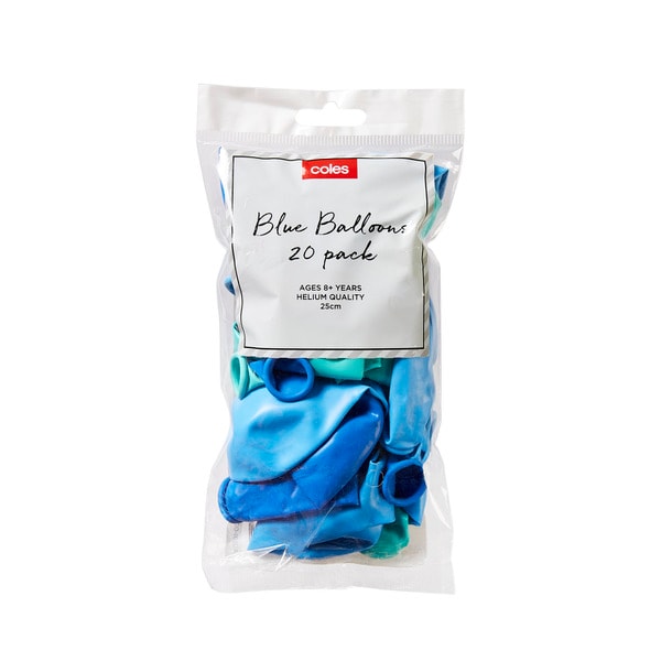 Coles Blue Colour Balloons | 20 pack