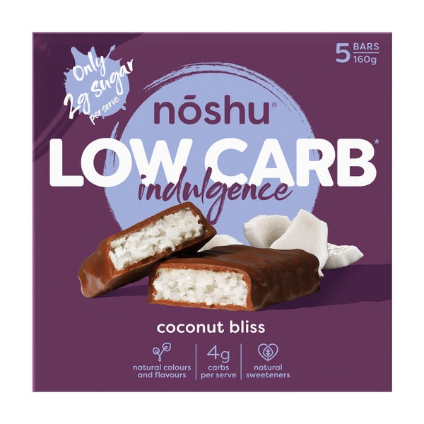 Noshu Low Carb Coconut Bliss Indulgence Bars | 160g