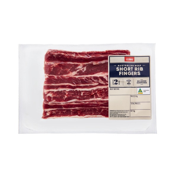 Coles No Added Hormone Beef Short Rib Fingers | approx. 930g