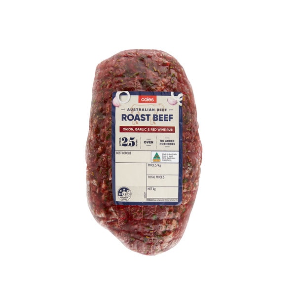 Coles Beef Roast & Onion Garlic & Red Wine Rub | approx. 1.2kg