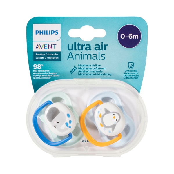 Avent Animal Ultra Air Soothers 0-6 Months | 2 pack