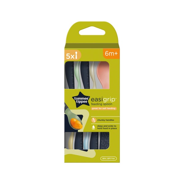 Tommee Tippee Easigrip Weaning Spoons 5 Pack 6m+ | 5 pack