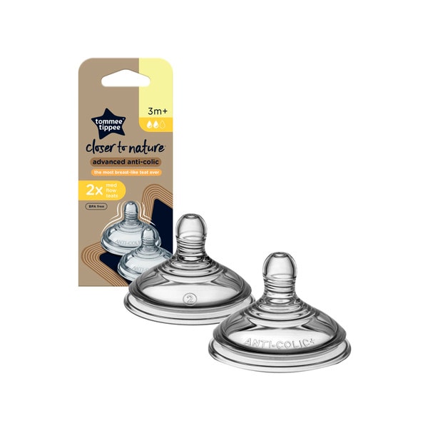 Tommee Tippee Antic Colic Medium Flow Teat 2 Pack 3m+ | 2 pack