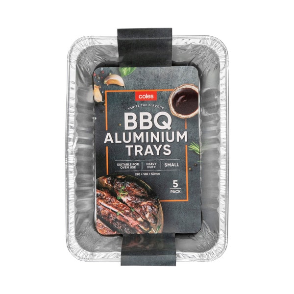 Coles BBQ Aluminium Small Trays | 5 pack