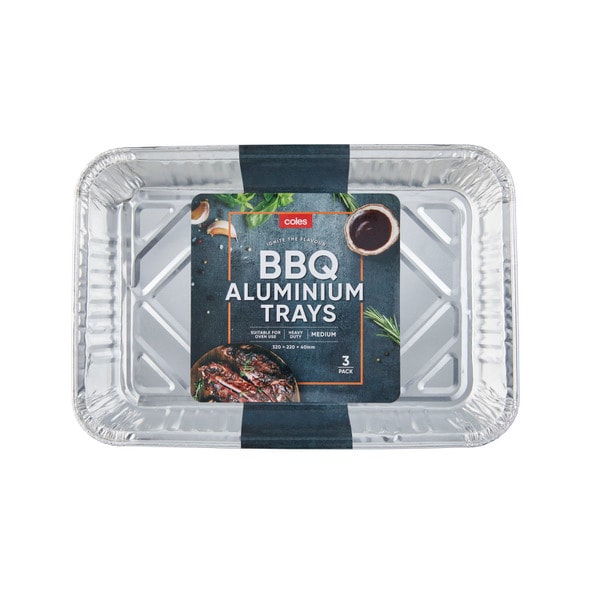 Coles BBQ Aluminium Medium Trays | 3 pack
