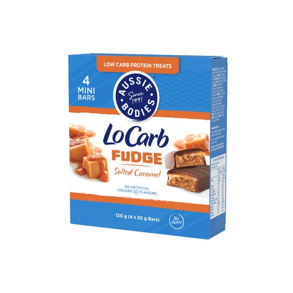 Aussie Bodies Low Carb Caramel Fudge Bars 4x30g | 120g