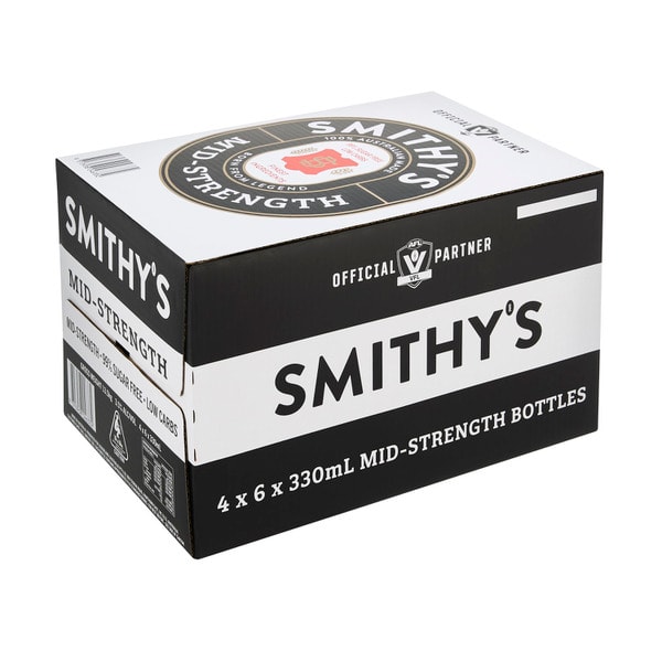 Smithy's Mid Strength Bottle 330mL | 24 Pack