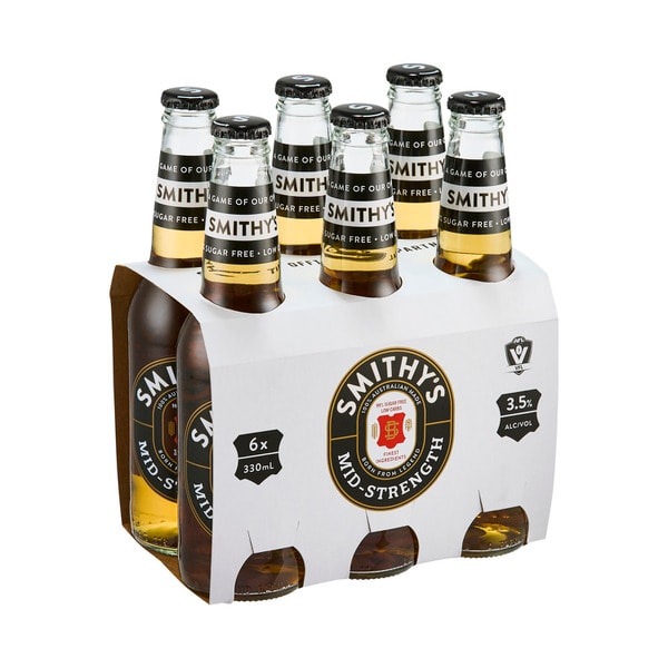 Smithy's Mid Strength Bottle 330mL | 6 Pack