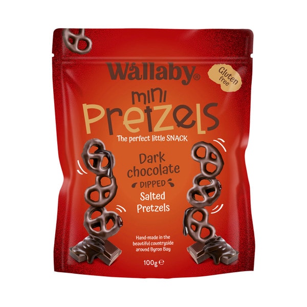 Wallaby Mini Dark Chocolate Pretzels | 100g