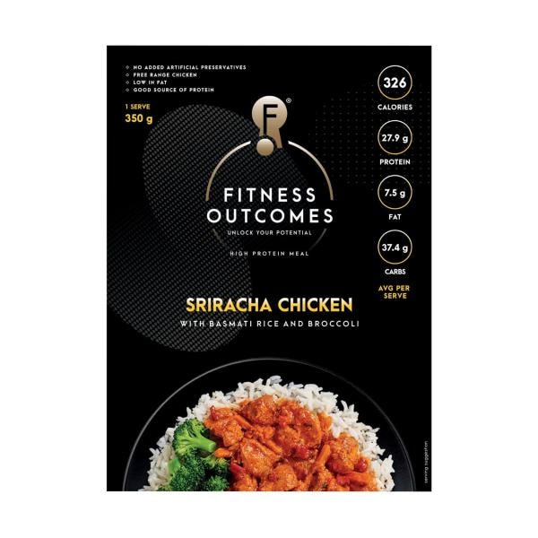 Fitness Outcomes Frozen Sriracha Free Range Chicken With Basmati Rice & Broccoli | 350g