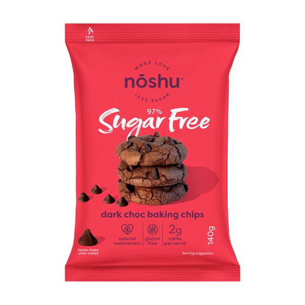 Noshu 97% Sugar Free Dark Choc Baking Chips | 150g