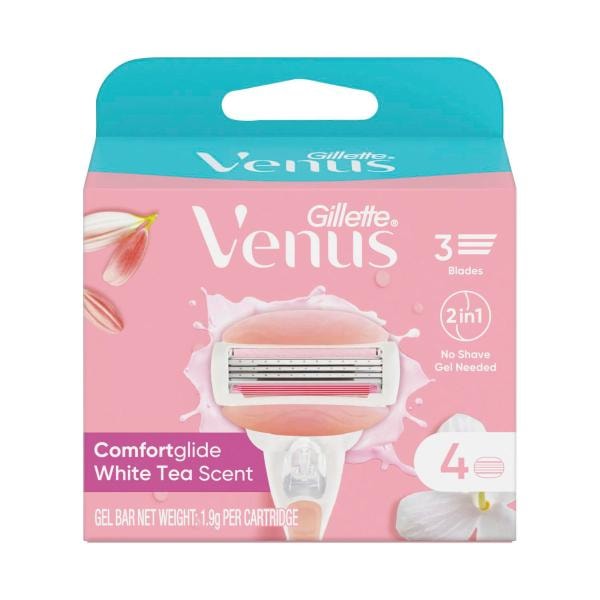 Gillette Venus Comfortglide White Tea Women's Razor Blade | 4 pack