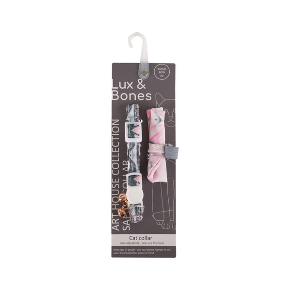 Lux And Bones Arthouse Collection Cat Breakaway Safety Collar With Removable Bow | 1 pack