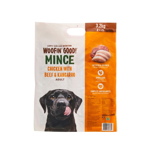 Woofin Good Chicken With Beef & Kangaroo Mince Dog Food | 3.2kg