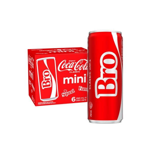Coca-Cola Classic Soft Drink Multipack Mini Cans 6x250mL | 6 pack