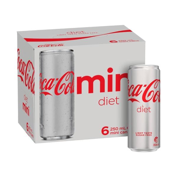 Coca-Cola Diet Soft Drink 6x250mL | 6 pack