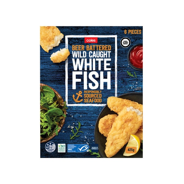 Coles Frozen Fish Fillets Beer Battered | 425g
