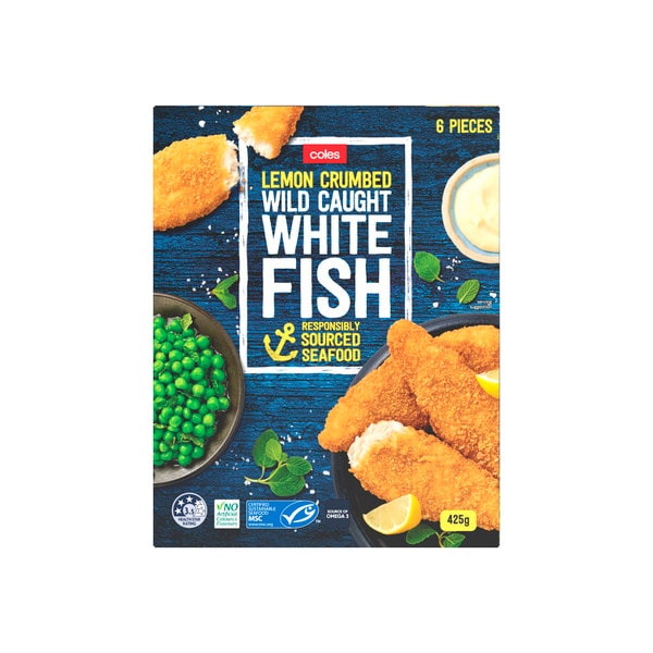 Coles Frozen Fish Fillet Lemon Flavoured Crumb | 425g