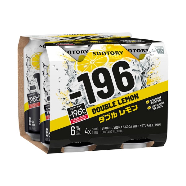 -196 Double Lemon & Vodka Can 330ml | 4 Pack