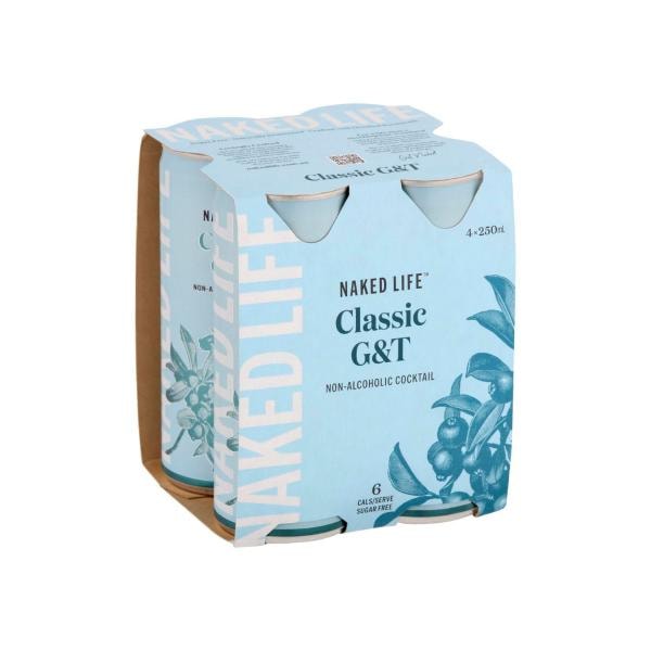 Naked Life Non-Alcoholic Cocktail Gin & Tonic Can 250Ml | 4 Pack