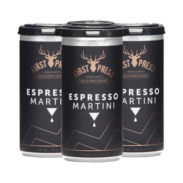 First Press Espresso Martini Can 200mL | 4 Pack
