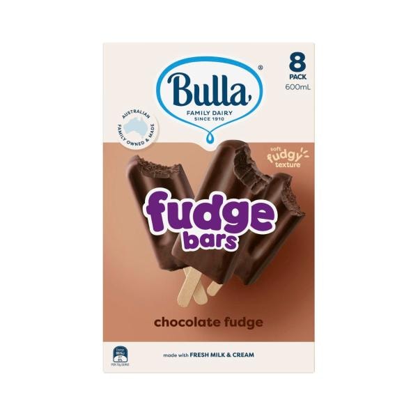 Bulla Choc Fudge Ice Cream 8Pack | 600mL