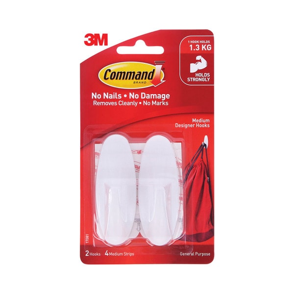 3M Command Medium Designer Hooks | 2 pack