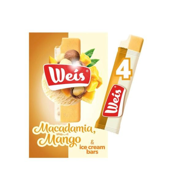 Weis Mango & Macadamia Ice Cream Bars 4 pack | 280mL