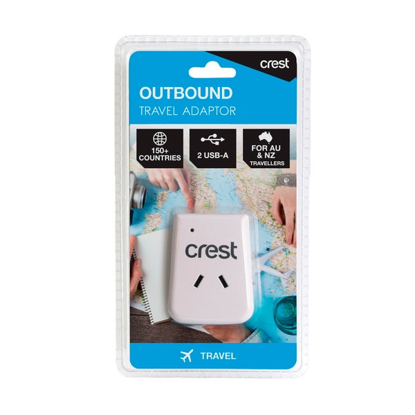 Crest Worldwide Travel Adaptor 2 USB | 1 pack