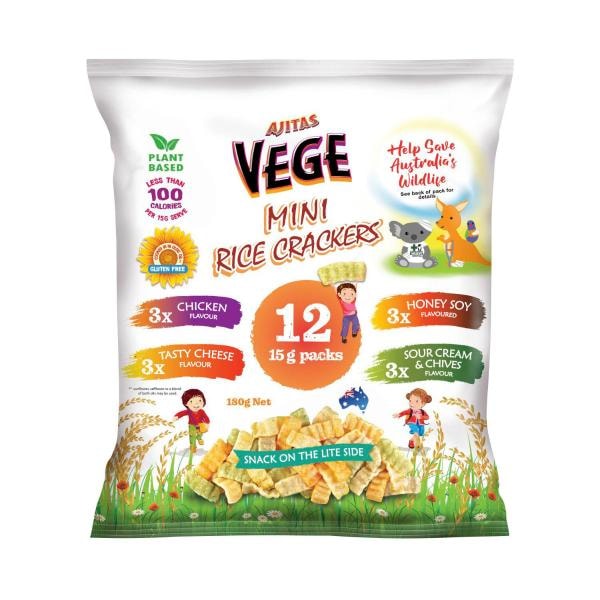 Vege Chips Mini Rice Crackers Multi 12 Pack | 180g
