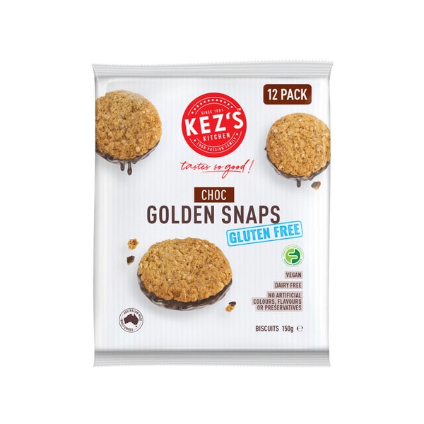 Kez's Kitchen Gluten Free Choc Golden Snaps | 150g