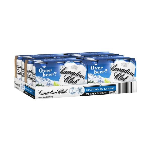 Canadian Club Soda & Lime Can 375mL | 24 Pack