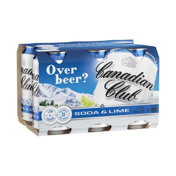Canadian Club Soda & Lime Can 375mL | 6 Pack