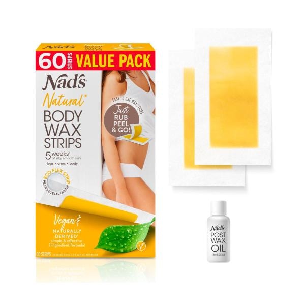 Nad's Natural Body Wax Strips | 60 pack