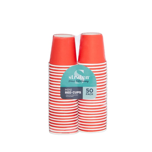 Straten Red Mini Paper Cups | 50 pack