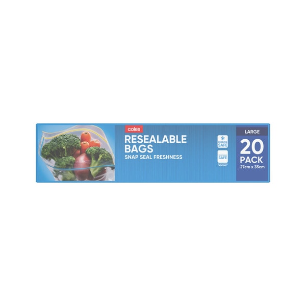 Coles Large Resealable Storage Bags | 20 pack